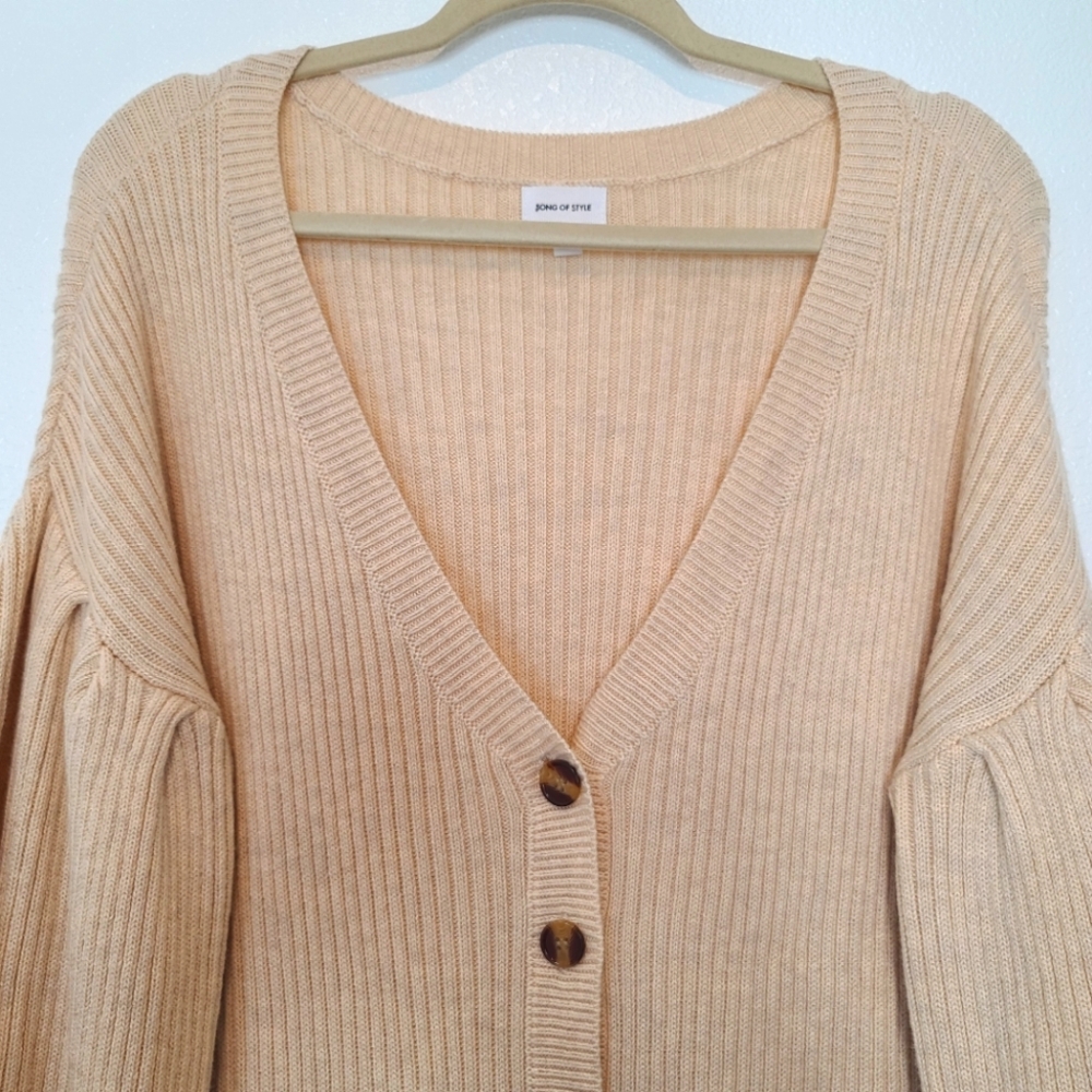 Revolve Song Of Style Vienna Button Front Ribbed Wool Knit Cardigan in I… - Picture 7 of 16